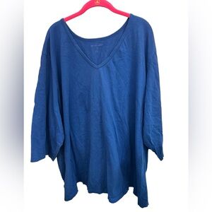 Woman Within Blue 3/4 Sleeve Shirt Size 6X (42/44)